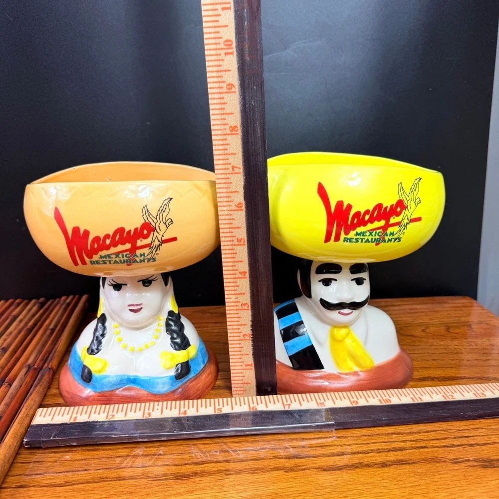 Macayo's Mexican Restaurants Margarita Mug Set, Ceramic Salsa, Chips, guacamole